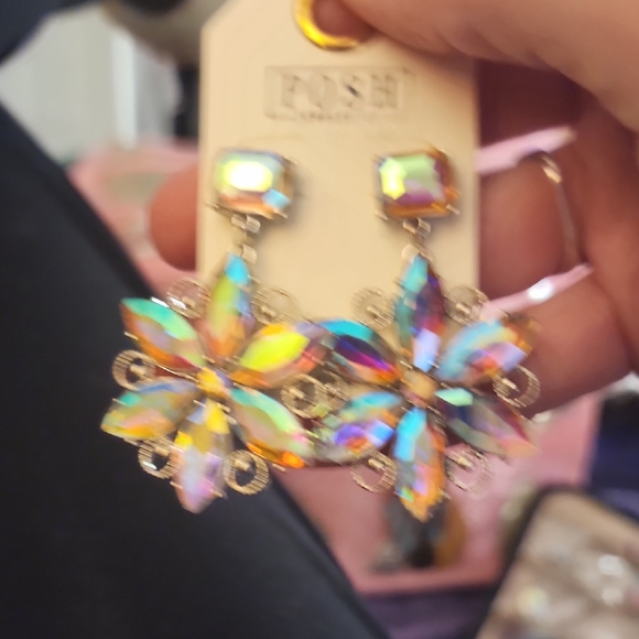 Posh Jewelry - Posh Iridescent Floral Earrings